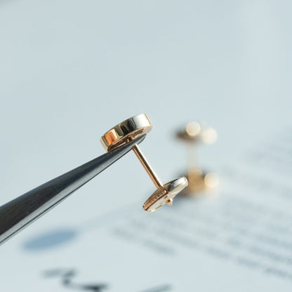 [Panda Jewelry]LOVE EARRINGS PINK GOLD 10MM