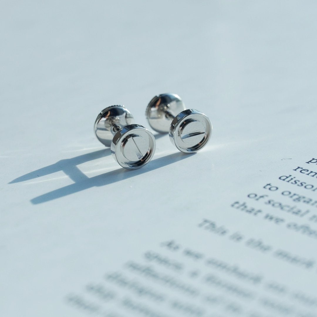 [Panda Jewelry]LOVE EARRINGS SILVER 10MM