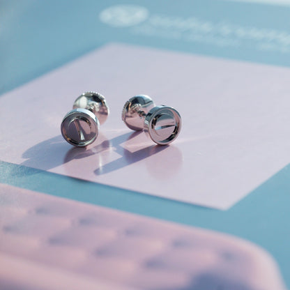 [Panda Jewelry]LOVE EARRINGS SILVER 10MM