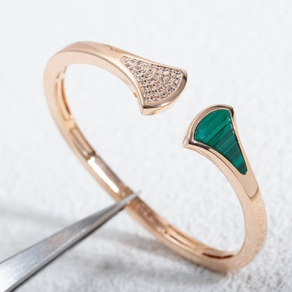 [Panda Jewelry]DREAM BRACELET OPEN MALACHITE PINK GOLD