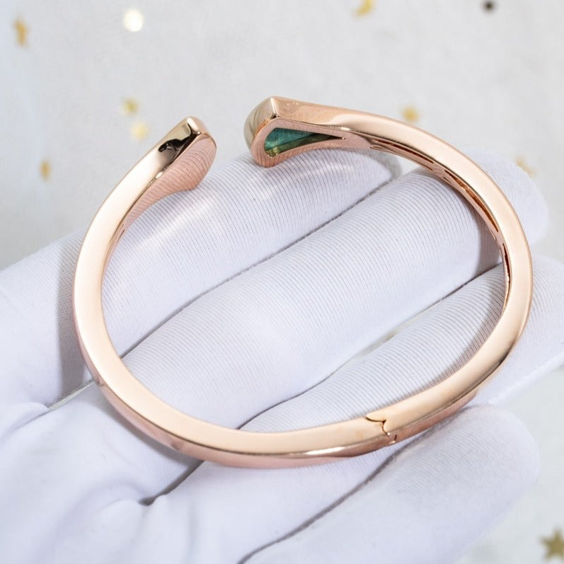 [Panda Jewelry]DREAM BRACELET OPEN MALACHITE PINK GOLD