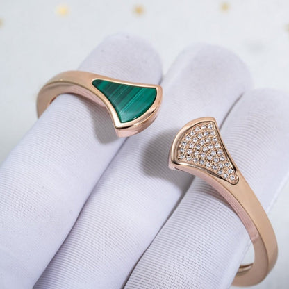 [Panda Jewelry]DREAM BRACELET OPEN MALACHITE PINK GOLD