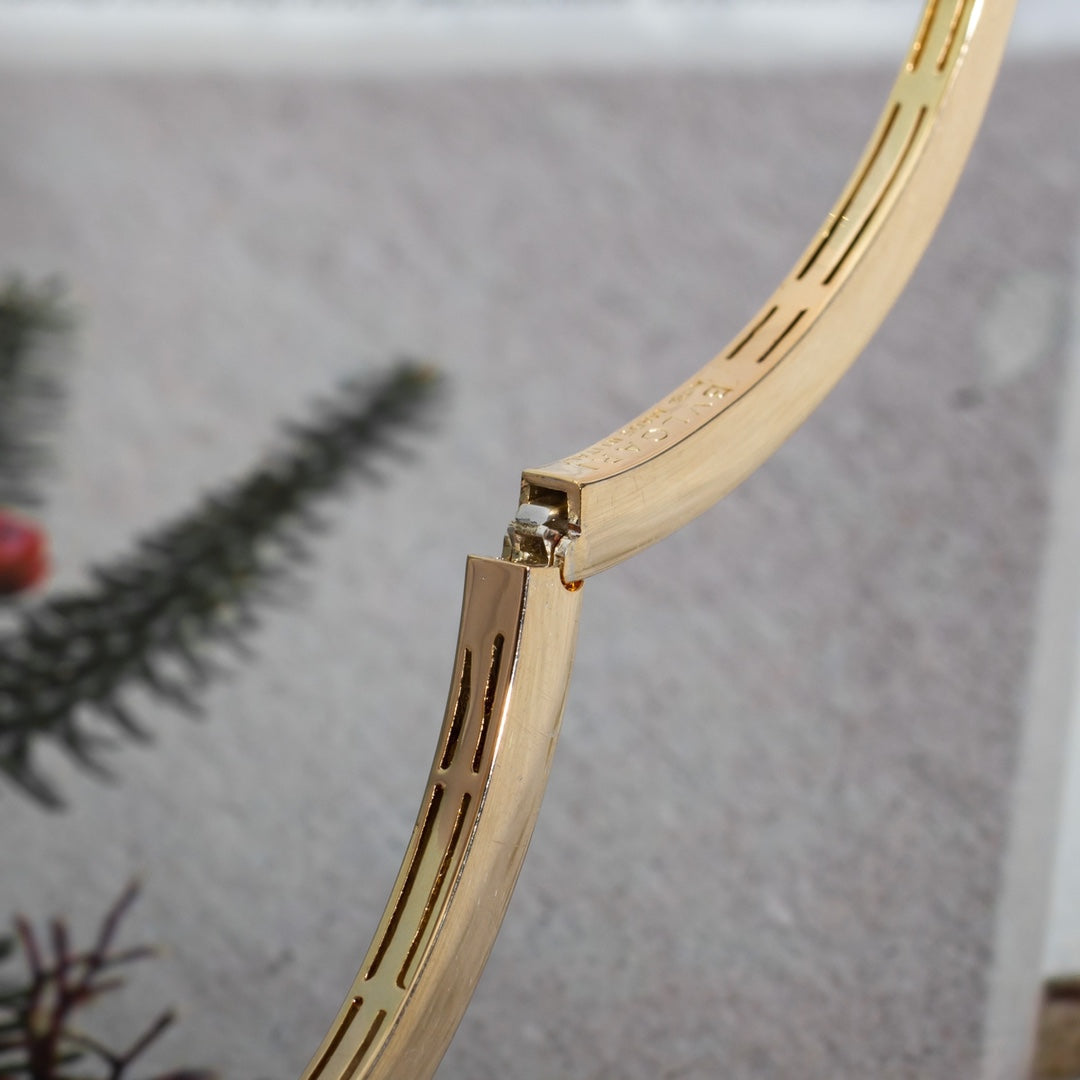 [Panda Jewelry]SERPENTI BRACELET PINK GOLD DIAMOND DOUBLE SNAKE