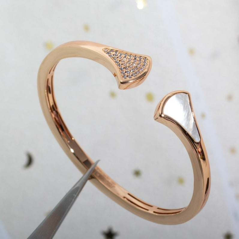 [Panda Jewelry]DREAM BRACELET OPEN PINK GOLD MOP DIAMOND