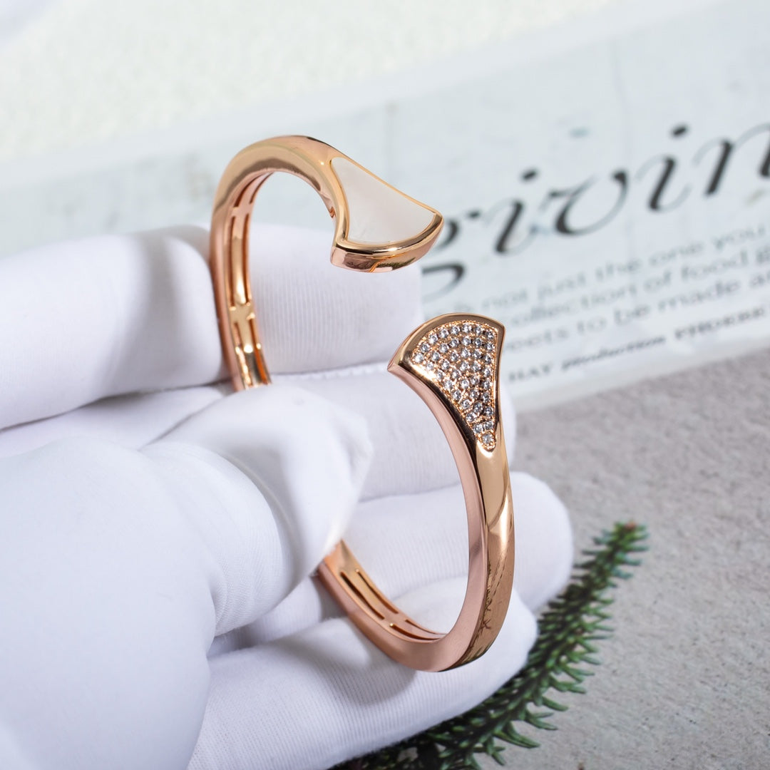 [Panda Jewelry]DREAM BRACELET OPEN PINK GOLD MOP DIAMOND