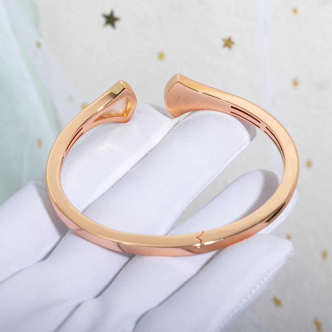 [Panda Jewelry]DREAM BRACELET OPEN PINK GOLD MOP DIAMOND