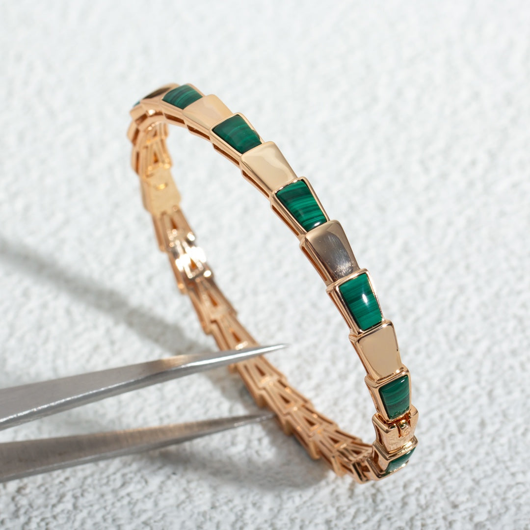 [Panda Jewelry]SERPENTI BRACELET PINK GOLD MALACHITE