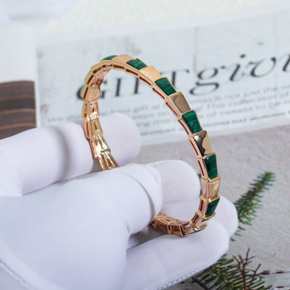 [Panda Jewelry]SERPENTI BRACELET PINK GOLD MALACHITE