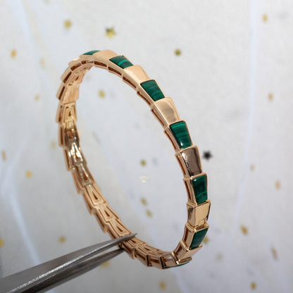 [Panda Jewelry]SERPENTI BRACELET PINK GOLD MALACHITE