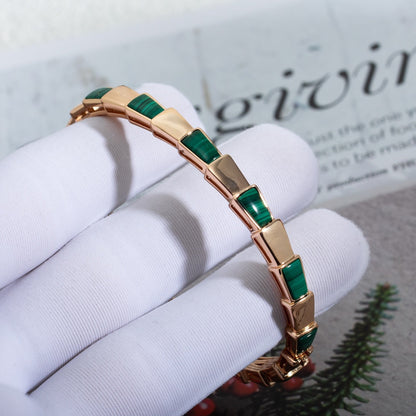 [Panda Jewelry]SERPENTI BRACELET PINK GOLD MALACHITE