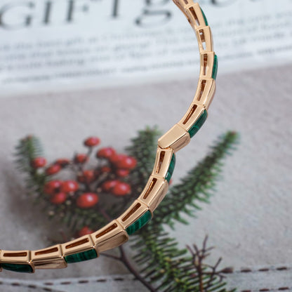 [Panda Jewelry]SERPENTI BRACELET PINK GOLD MALACHITE