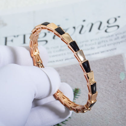 [Panda Jewelry]SERPENTI BRACELET PINK GOLD ONYX
