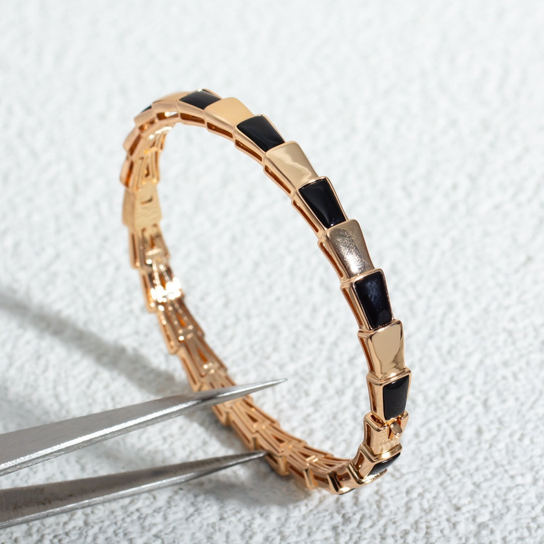 [Panda Jewelry]SERPENTI BRACELET PINK GOLD ONYX