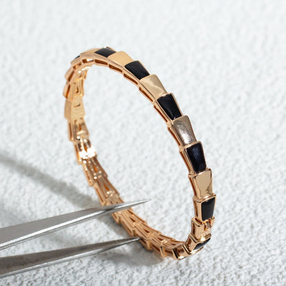 [Panda Jewelry]SERPENTI BRACELET PINK GOLD ONYX