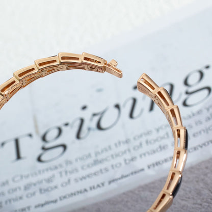 [Panda Jewelry]SERPENTI BRACELET PINK GOLD ONYX