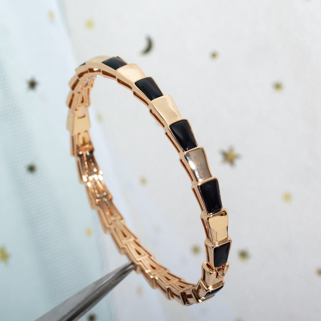 [Panda Jewelry]SERPENTI BRACELET PINK GOLD ONYX