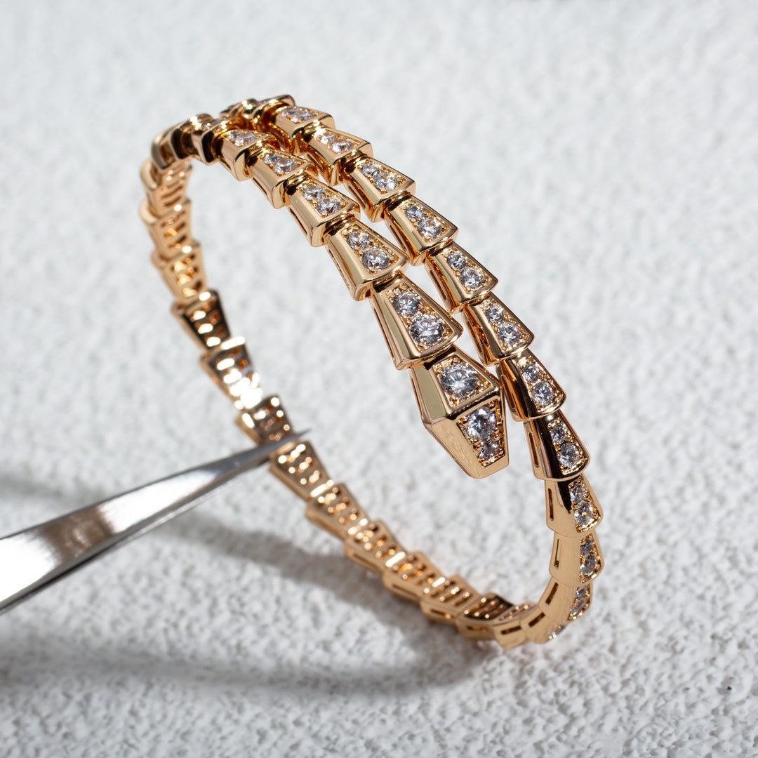 [Panda Jewelry]SERPENTI BRACELET 6.8MM PINK GOLD DIAMOND