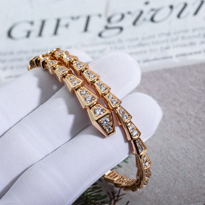 [Panda Jewelry]SERPENTI BRACELET 6.8MM PINK GOLD DIAMOND