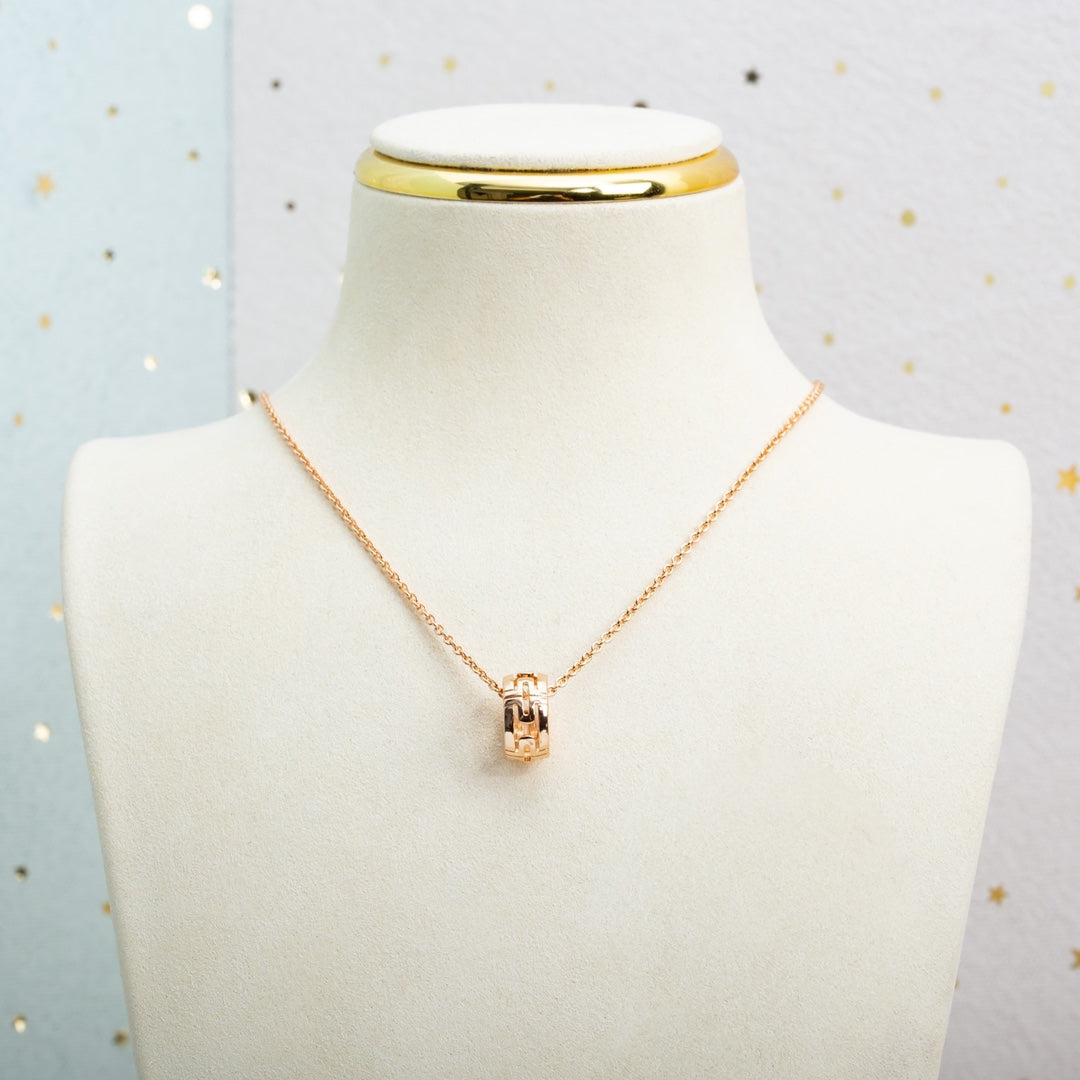 [Panda Jewelry]PARENTESI NECKLACE PINK GOLD