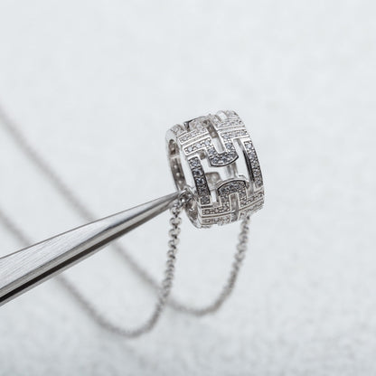 [Panda Jewelry]PARENTESI NECKLACE SILVER DIAMOND