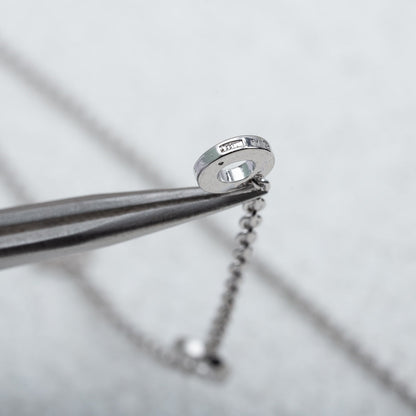 [Panda Jewelry]PARENTESI NECKLACE SILVER DIAMOND
