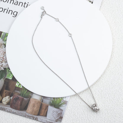 [Panda Jewelry]PARENTESI NECKLACE SILVER DIAMOND