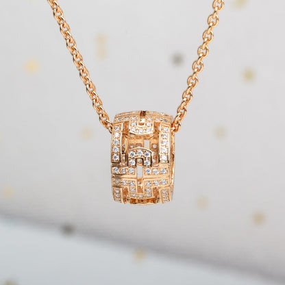 [Panda Jewelry]PARENTESI NECKLACE PINK GOLD DIAMOND