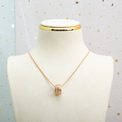 [Panda Jewelry]PARENTESI NECKLACE PINK GOLD DIAMOND