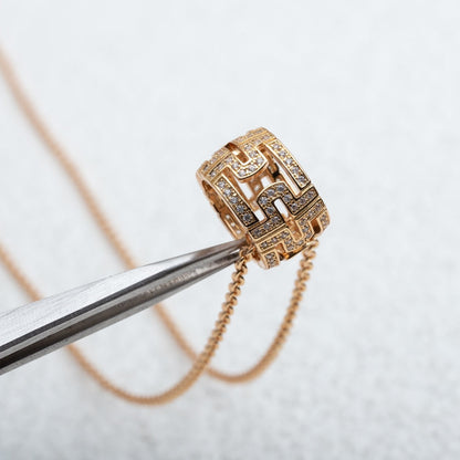 [Panda Jewelry]PARENTESI NECKLACE PINK GOLD DIAMOND
