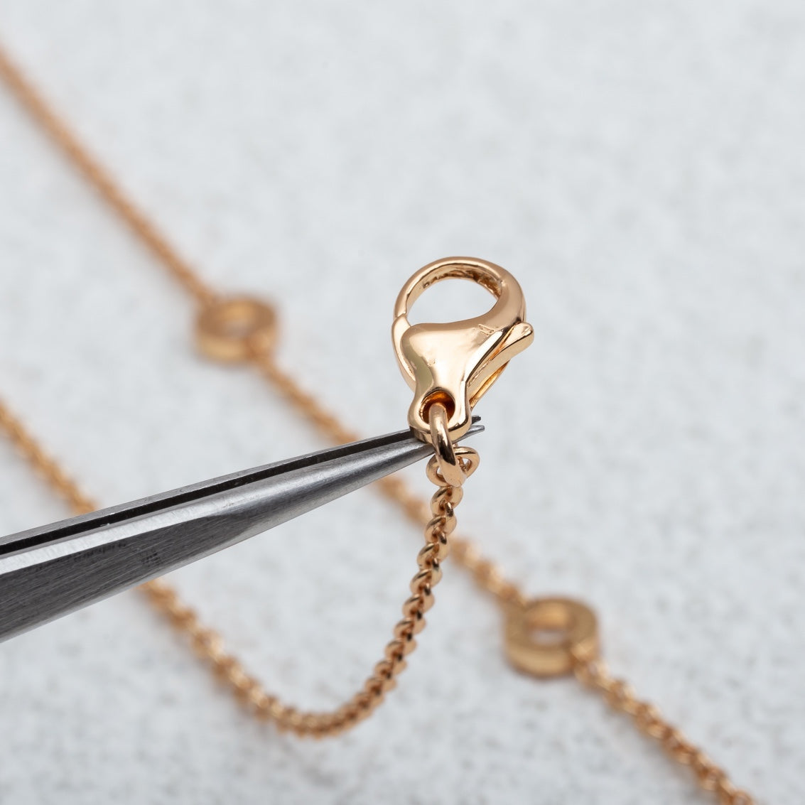 [Panda Jewelry]PARENTESI NECKLACE PINK GOLD DIAMOND