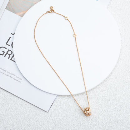 [Panda Jewelry]PARENTESI NECKLACE PINK GOLD DIAMOND