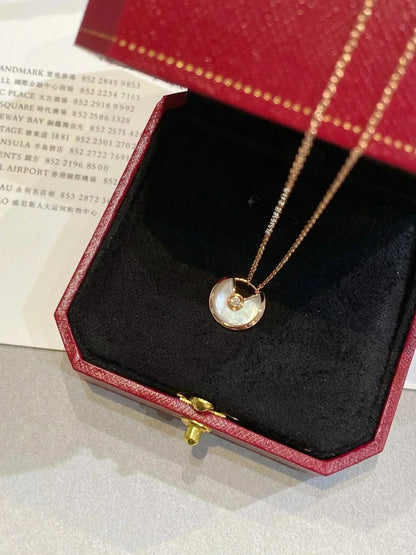 [Panda Jewelry]AMULETTE ROSE GOLD MOP NECKLACE