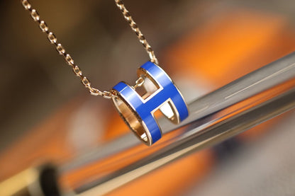 [Panda Jewelry]POP H PEDANT PINK GOLD
