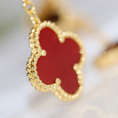 [Panda Jewelry]CLOVER  2 MOTIF  TIGER EYE CARNELIAN EARRINGS