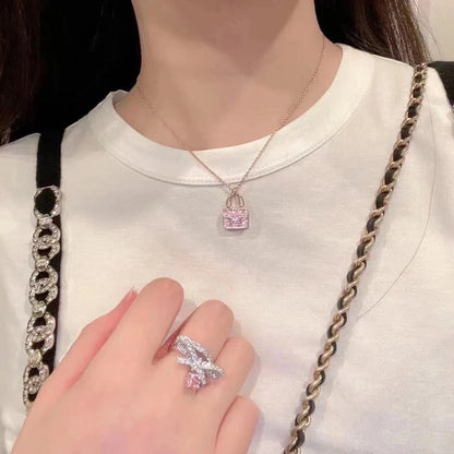 [Panda Jewelry]CONSTANCE PEDANT PURPLE DIAMOND NECKLACE