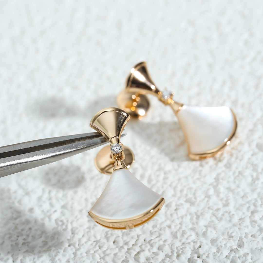 [Panda Jewelry]DREAM MOP PINK GOLD EARRINGS