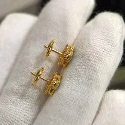 [Panda Jewelry]CLOVER MINI 9.5MM MALACHITE  EARRINGS