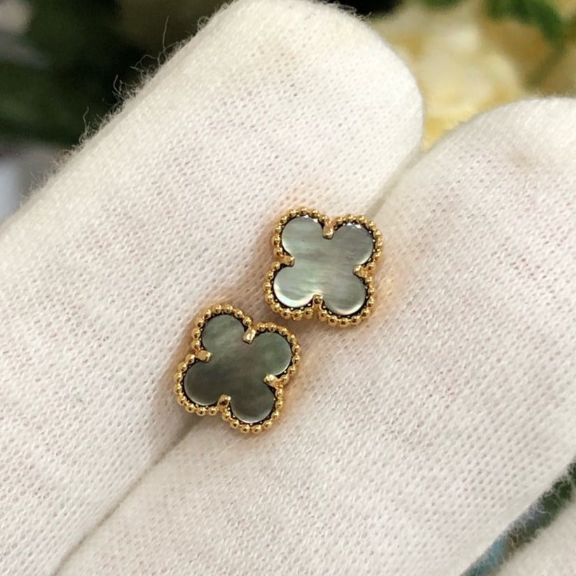 [Panda Jewelry]CLOVER MINI GOLD EARRINGS