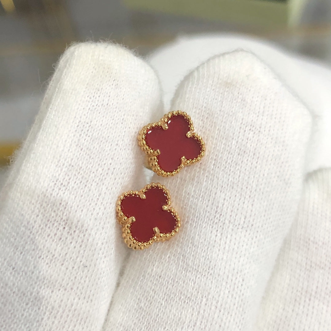[Panda Jewelry]CLOVER MINI GOLD EARRINGS