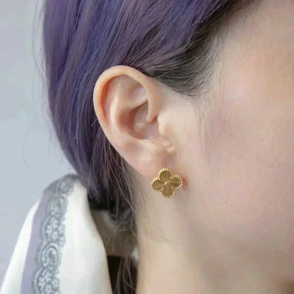 [Panda Jewelry]CLOVER MEDIUM 1 MOTIFS LASER EARRINGS