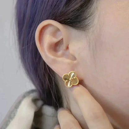 [Panda Jewelry]CLOVER MEDIUM 1 MOTIFS LASER EARRINGS