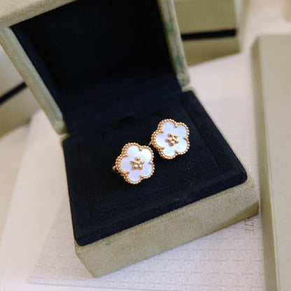 [Panda Jewelry]LUCKY PINK GOLD WHITE MOP EARRINGS