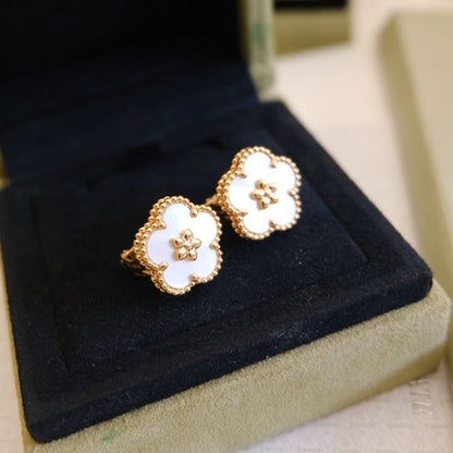 [Panda Jewelry]LUCKY PINK GOLD WHITE MOP EARRINGS