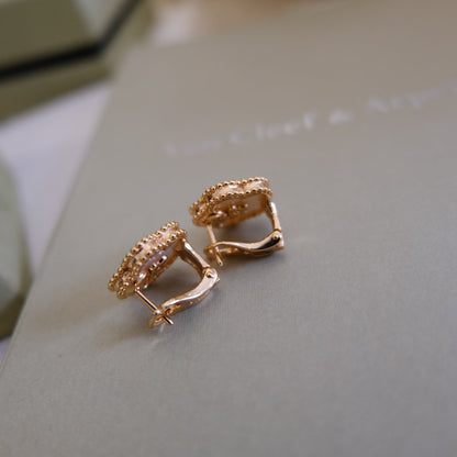 [Panda Jewelry]LUCKY PINK GOLD WHITE MOP EARRINGS