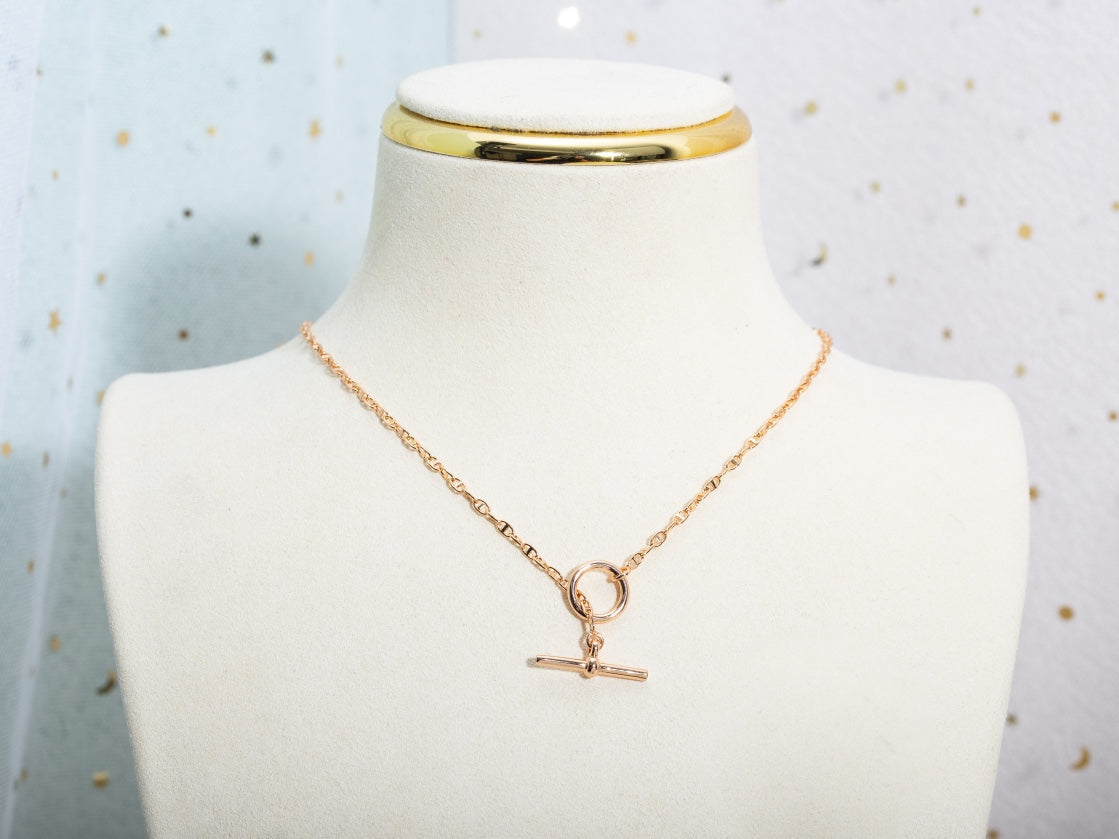 [Panda Jewelry]ECHAPPEE NECKLACE PINK GOLD