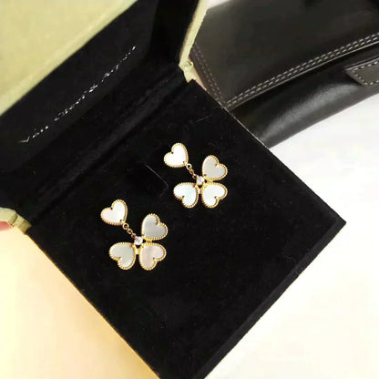[Panda Jewelry]CLOVER SWEET WHITE MOP EARRINGS