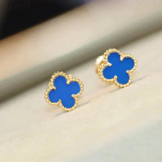 [Panda Jewelry]CLOVER MINI 9.5MM TURQUOISE EARRINGS