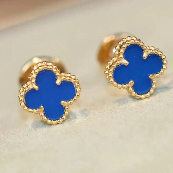 [Panda Jewelry]CLOVER MINI 9.5MM TURQUOISE EARRINGS