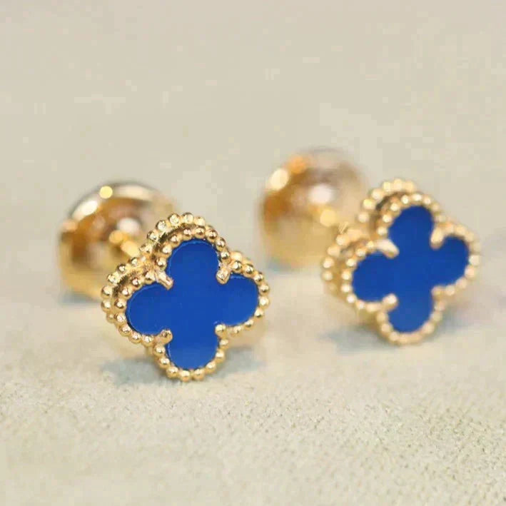 [Panda Jewelry]CLOVER MINI 9.5MM TURQUOISE EARRINGS