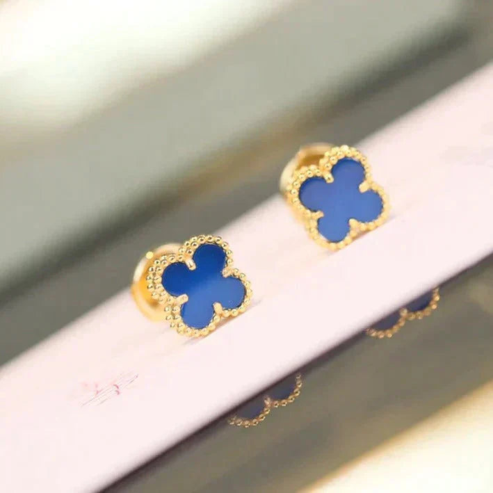 [Panda Jewelry]CLOVER MINI 9.5MM TURQUOISE EARRINGS